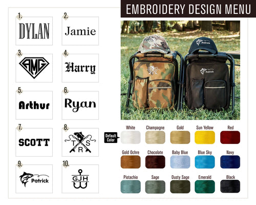 Personalized Embroidered Cooler Chair Backpack