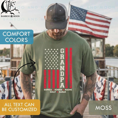 Personalized Grandfather Flag Shirt